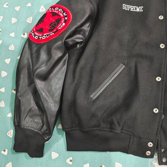 Supreme x 40 Acres Malcolm x Varsity Black Jacket - Picture 7 of 8